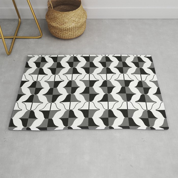 Whale Song Midcentury Arches Monochrome Rug