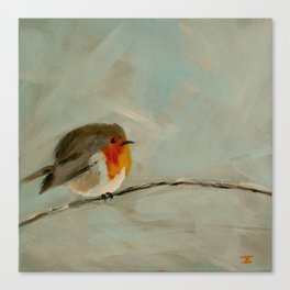 Robin On A Stick Canvas Print
