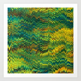 Abstract Organic Pattern Green and Yellow Art Print