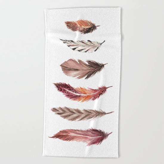 Bohemian Feathers Beach Towel