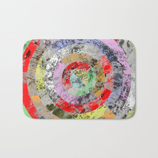 Textured Bullseye - Abstract, marble, pastel colours Bath Mat