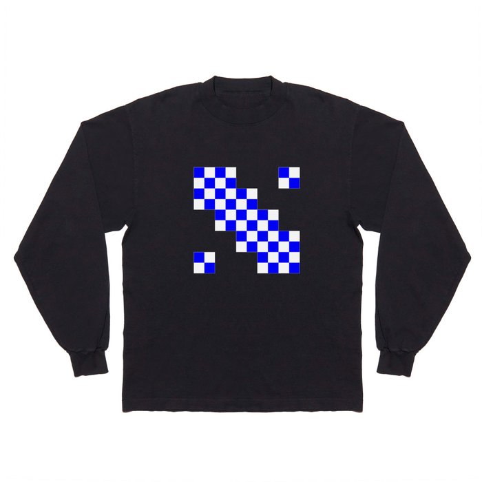 Blue and white squares Long Sleeve T Shirt