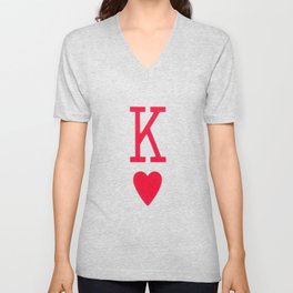 King of Heart - Red K Heart V Neck T Shirt