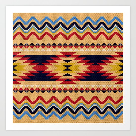 Aztec pattern Art Print