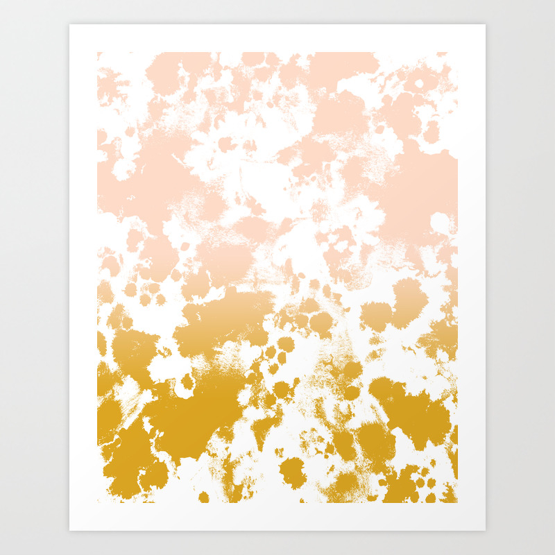 Minimal Modern Ombre Gold To Pastel Pink Abstract Art Pattern