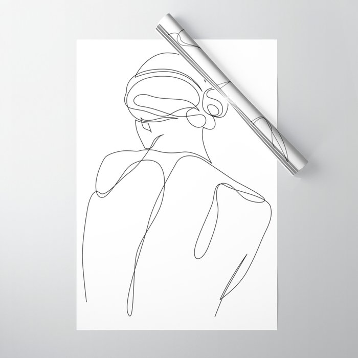 detached - continuous line art Wrapping Paper