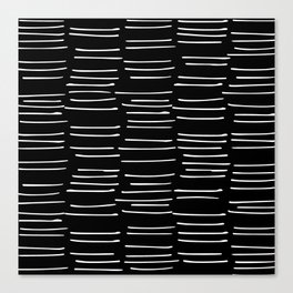 Abstract Stripes on Black Canvas Print