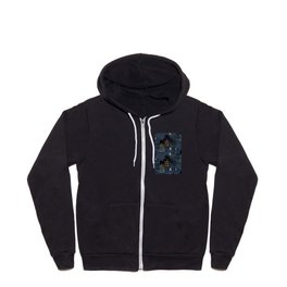 Nocturnal animals in the city - pattern Zip Hoodie