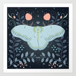 Blue moth Art Print