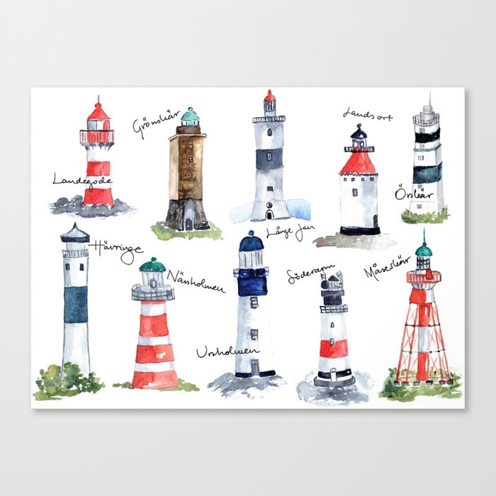 Swedish lighthouses Canvas Print