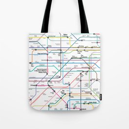 The Broadway Musical History Subway Map Tote Bag