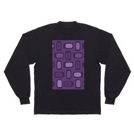 Midcentury MCM Rounded Rectangles Dark Purple Long Sleeve T-shirt