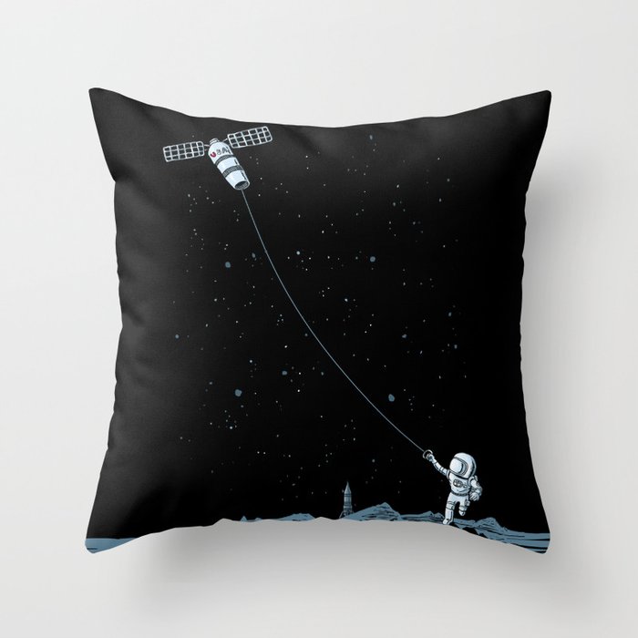 Satellite Kite Throw Pillow