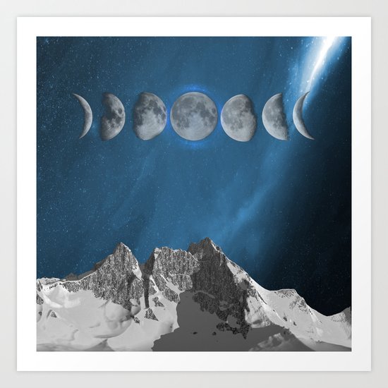 space in moon Art Print