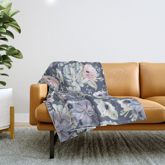 Navy and top pink throw blanket