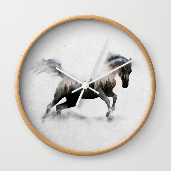 Horse Wall Clock by andreaslie Society6