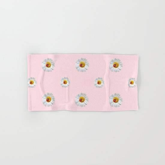 Flower Flowers Daisies in love- pink floral pattern Hand & Bath Towel