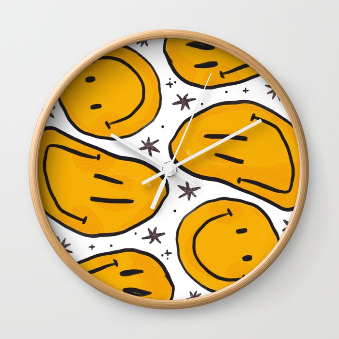 Trippy Smiley Face Wall Clock