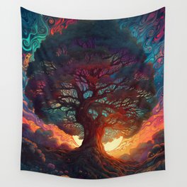 Color Tree Wall Tapestry