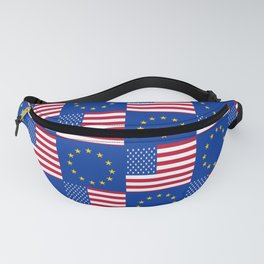 Mix of flag : USA and UE Fanny Pack