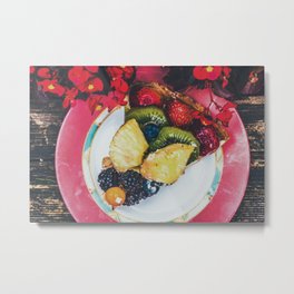 Fruit Cake Metal Print | Pineapple, Fruit, Digital, Kiwi, Acai, Vibes, Desserts, Food, Berry, Flowers 