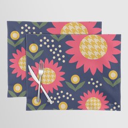 Houndstooth Daisies in Strawberry Placemat
