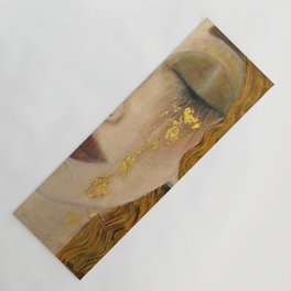 Golden Tears (Freya's Heartache) portrait painting by Gustav Klimt Yoga Mat