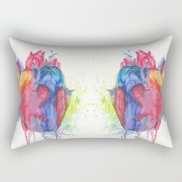 watercolour Heartbeats Rectangular Pillow