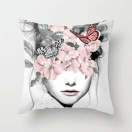 WOMAN WITH FLOWERS 10 Throw Pillow