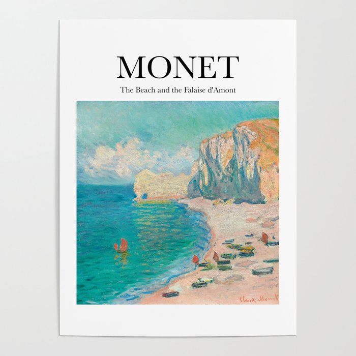 Monet - The Beach and the Falaise d'Amont Poster
