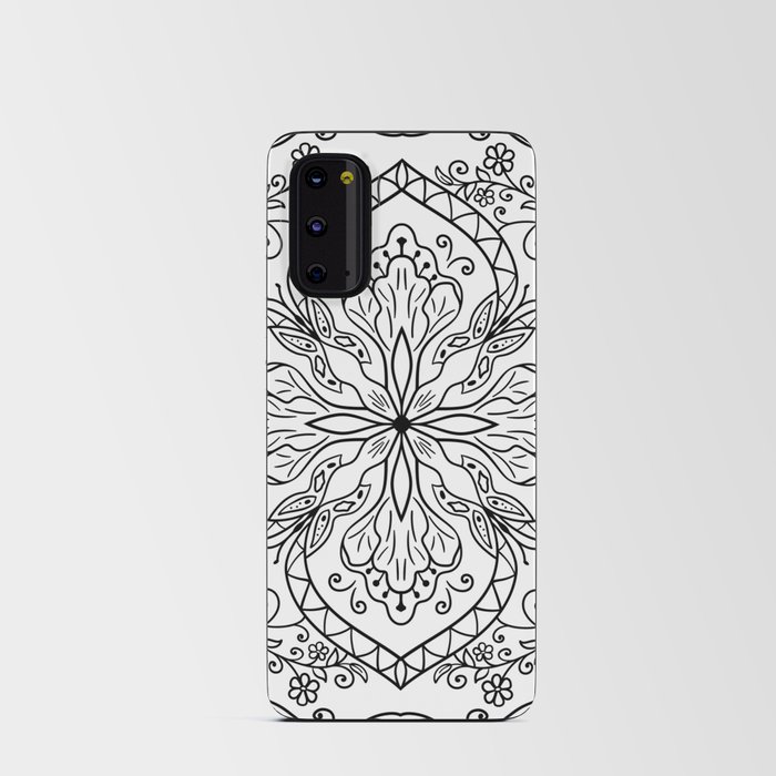 White and Black Elegant Flourish Tile Mandala Android Card Case