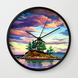 Skedans Islet Wall Clock | Pacificocean, Alaska, Skedans, Wilderness, Islets, Sunset, Pacificnorthwest, Rockyislet, Ocean, Westcoast 