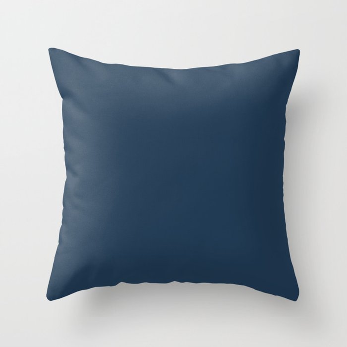 Dark Blue Solid Color Noir 24-16 - Single Shade Hue Throw Pillow