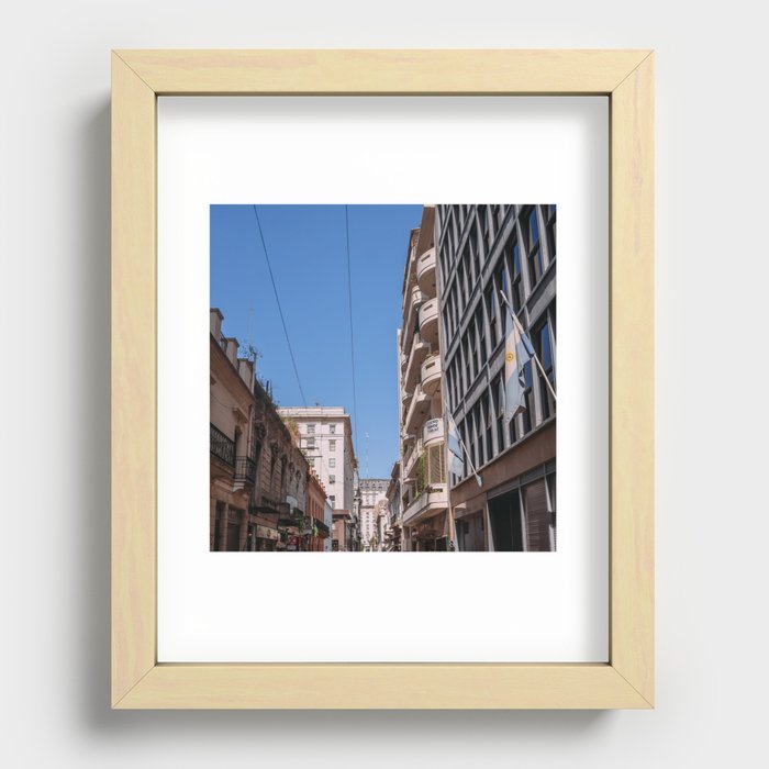 Argentina Photography - Wonderful Street Under The Blue Clear Sky Recessed Framed Print