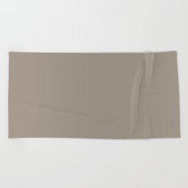 Earthy Taupe Solid Color Pairs Pantone Aluminum 16-1107 TCX - Shades of Orange Hues Beach Towel