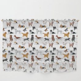 Cute Dogs Illustrations Pattern Wall Hanging