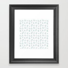 Green Blue Gems Pattern Framed Art Print