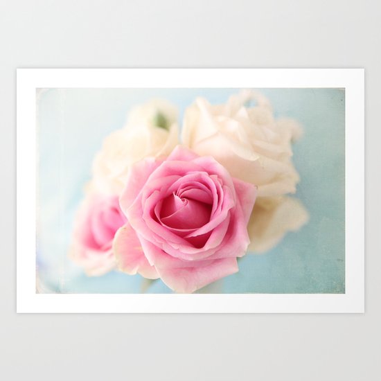 pastel roses Art Print
