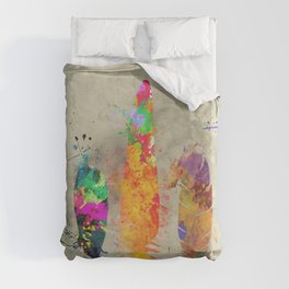 Painted feathers Duvet Cover