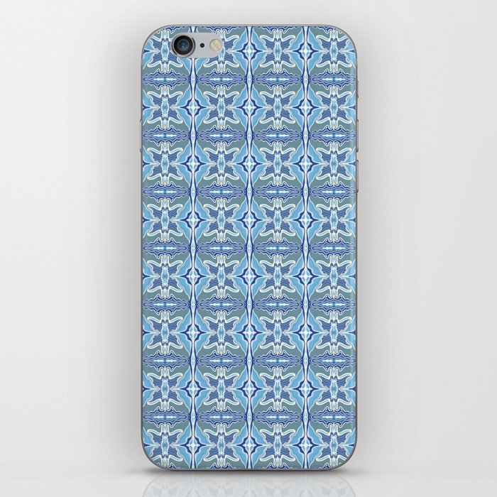 Gentle blue flowy and wavy pattern iPhone Skin