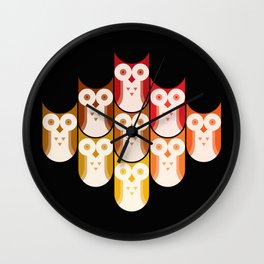 Owl Pattern Wall Clock