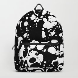 Black and white contrast ink spilled paint mess Backpack