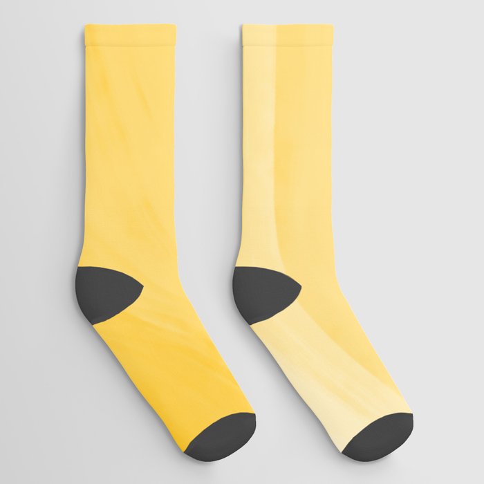 Monochromatic Pale Yellow into Gold Abstract Painting Socks