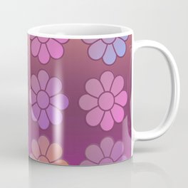 Multi Coloured Symmetrical Flower Pattern with Gradients Coffee Mug