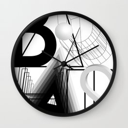 History of Art in Black and White. Bauhaus Wall Clock | 3D, Type, Artmovement, Abstract, Digital, Graphicdesign, Bauhaus, Typography, Abstraction, Black And White 