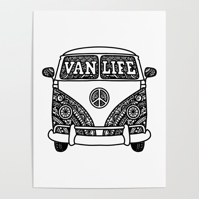 Vanlife Mandala Poster