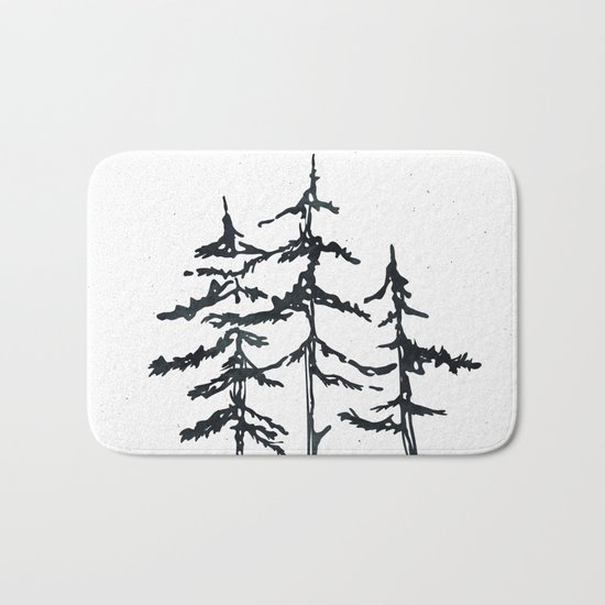 THE THREE SISTERS Black and White Bath Mat