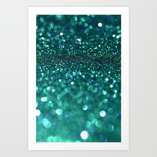 turquoise glitter Art Print