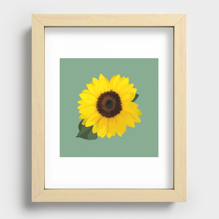 Simple Sunflower Recessed Framed Print