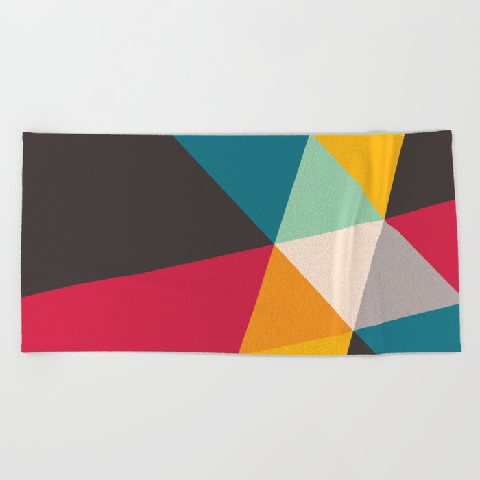 Geometric Triangles Beach Towel